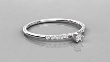 Charger l'image dans la galerie, Bague personnalisable de type solitaire avec pierre sur les côtés
