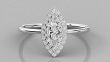Charger l'image dans la galerie, Bague personnalisable en forme de «Marquise» à deux rangs