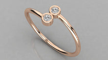 Charger l'image dans la galerie, Bague personnalisable avec double pierre au centre