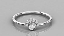 Charger l'image dans la galerie, Bague serti clos avec demi Halo personnalisable
