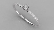 Charger l'image dans la galerie, Bague personnalisable de type solitaire avec pierre sur les côtés