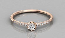 Charger l'image dans la galerie, Bague style solitaire avec pierres sur les épaules