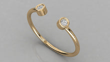 Charger l'image dans la galerie, Bague personnalisable avec 2 pierres et corps ouvert