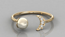 Charger l'image dans la galerie, Bague personnalisable lune et perle