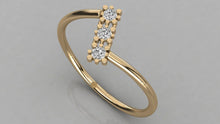 Charger l'image dans la galerie, Bague asymétrique personnalisable avec 3 pierres