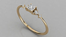 Charger l'image dans la galerie, Bague délicate personnalisable avec coupe Princess centrale