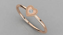 Charger l'image dans la galerie, Bague de type solitaire en forme de coeur
