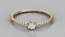 Charger l'image dans la galerie, Bague style solitaire avec pierres sur les épaules