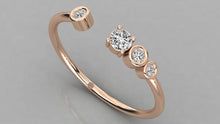 Charger l'image dans la galerie, Bague personnalisable avec 4 pierres et corps ouvert