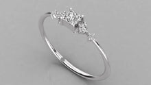 Charger l'image dans la galerie, Bague délicate personnalisable avec coupe Princess centrale
