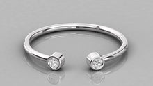 Charger l'image dans la galerie, Bague personnalisable avec 2 pierres et corps ouvert