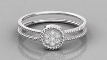 Charger l'image dans la galerie, Bague deux joncs millegrains avec au centre un cercle