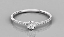 Charger l'image dans la galerie, Bague style solitaire avec pierres sur les épaules