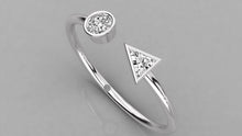 Charger l'image dans la galerie, Jonc corps de bague ouvert pierre ronde et triangle