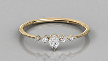 Charger l'image dans la galerie, Bague délicate personnalisable avec coupe Poire centrale