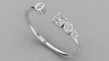 Charger l'image dans la galerie, Bague personnalisable avec 4 pierres et corps ouvert