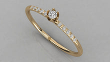 Charger l'image dans la galerie, Bague personnalisable de type solitaire avec pierre sur les côtés