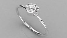 Charger l'image dans la galerie, Bague serti clos avec demi Halo personnalisable