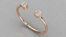 Charger l'image dans la galerie, Bague personnalisable avec 2 pierres et corps ouvert