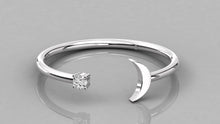 Charger l'image dans la galerie, Bague avec corps de bague ouvert en forme de lune