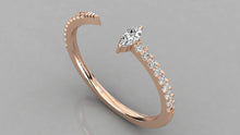 Charger l'image dans la galerie, Jonc corps de bague ouvert avec au centre une pierre coupe Marquise