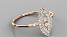 Charger l'image dans la galerie, Bague personnalisable en forme de «Marquise» à deux rangs
