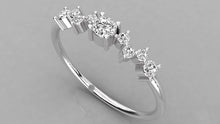 Charger l'image dans la galerie, Bague Solitaire avec pierres sur les épaules en zig-zag personnalisable