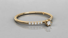 Charger l'image dans la galerie, Bague personnalisable de type solitaire avec pierre sur les côtés