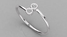 Charger l'image dans la galerie, Bague personnalisable avec double pierre au centre