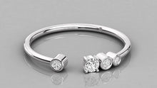 Charger l'image dans la galerie, Bague personnalisable avec 4 pierres et corps ouvert