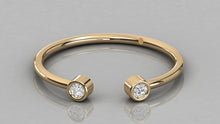 Charger l'image dans la galerie, Bague personnalisable avec 2 pierres et corps ouvert