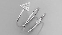 Charger l'image dans la galerie, Bague personnalisable ouverte avec une forme de triangle