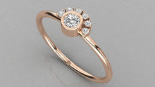 Charger l'image dans la galerie, Bague serti clos avec demi Halo personnalisable
