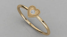 Charger l'image dans la galerie, Bague de type solitaire en forme de coeur