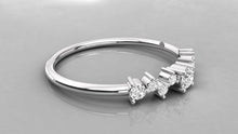 Charger l'image dans la galerie, Bague Solitaire avec pierres sur les épaules en zig-zag personnalisable