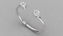 Charger l'image dans la galerie, Bague personnalisable avec 2 pierres et corps ouvert