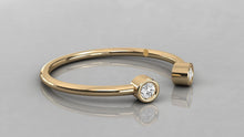 Charger l'image dans la galerie, Bague personnalisable avec 2 pierres et corps ouvert