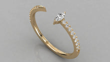 Charger l'image dans la galerie, Jonc corps de bague ouvert avec au centre une pierre coupe Marquise