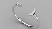 Charger l'image dans la galerie, Bague avec corps de bague ouvert en forme de lune