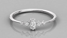 Charger l'image dans la galerie, Bague délicate personnalisable avec coupe Ovale centrale